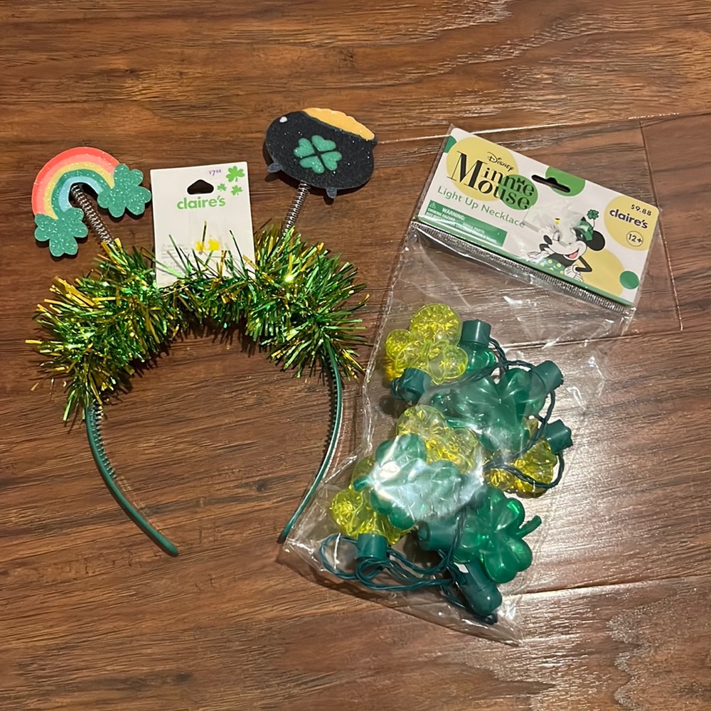 NEW Claire’s St. Patrick’s Day Disney Necklace and Headband